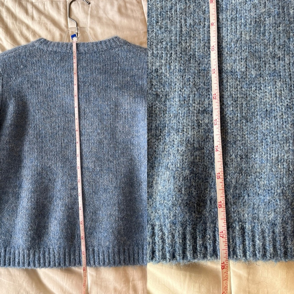 NWT Icone Simons Alpaca Wool Crewneck Sweater XS Blue Melange - Picture 13 of 13